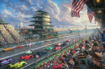 インディ エキサイトメント インディアナポリス モーター スピードウェイでのレース 100 周年 トーマス キンケード Oil Paintings